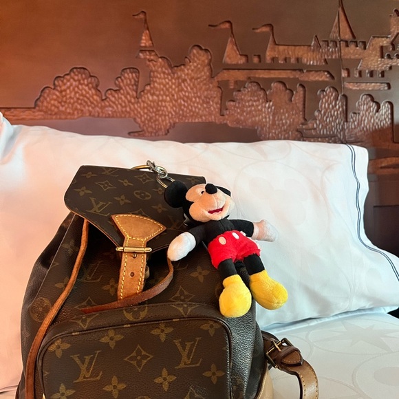 Louis Vuitton Brown Monogram Backpack with Mickey Charm